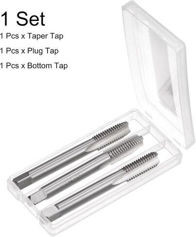 uxcell 3pcs Metric Hand Tap Set, M8 x 1.25 Taper/Plug/Bottom Thread Screw Taps, High Speed Steel Hand Threading Tapping Tool Kit in Saudi Arabia