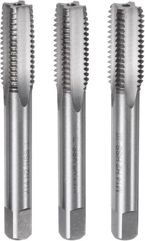 uxcell 3pcs Metric Hand Tap Set, M12 x 1.75 Taper/Plug/Bottom Thread Screw Taps, High Speed Steel Hand Threading Tapping Tool Kit in Saudi Arabia