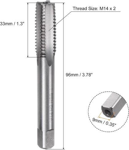 uxcell 3pcs Metric Hand Tap Set, M12 x 1.75 Taper/Plug/Bottom Thread Screw Taps, High Speed Steel Hand Threading Tapping Tool Kit in Saudi Arabia