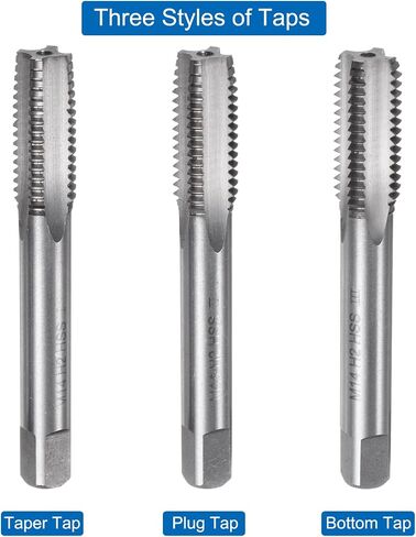 uxcell 3pcs Metric Hand Tap Set, M12 x 1.75 Taper/Plug/Bottom Thread Screw Taps, High Speed Steel Hand Threading Tapping Tool Kit in Saudi Arabia