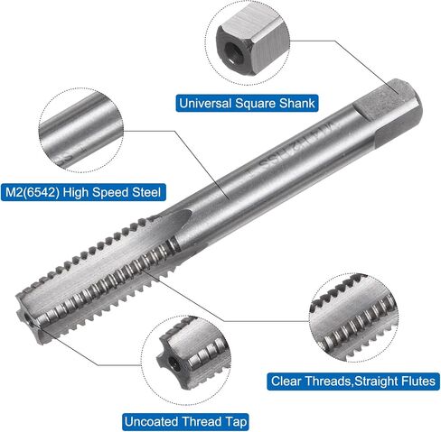 uxcell 3pcs Metric Hand Tap Set, M12 x 1.75 Taper/Plug/Bottom Thread Screw Taps, High Speed Steel Hand Threading Tapping Tool Kit in Saudi Arabia