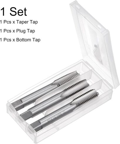 uxcell 3pcs Metric Hand Tap Set, M12 x 1.75 Taper/Plug/Bottom Thread Screw Taps, High Speed Steel Hand Threading Tapping Tool Kit in Saudi Arabia
