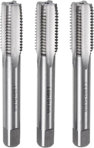 uxcell 3pcs Metric Hand Tap Set, M12 x 1.75 Taper/Plug/Bottom Thread Screw Taps, High Speed Steel Hand Threading Tapping Tool Kit in Saudi Arabia