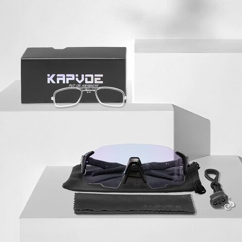 KAPVOE فوتوكروميك الدراجات نظارات نظارات شمسية رياضية واضحة UV400 حماية النساء الرجال نظارات الدراجة تشغيل الجبلية BMX in Kuwait