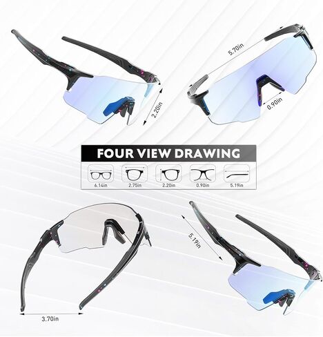 KAPVOE فوتوكروميك الدراجات نظارات نظارات شمسية رياضية واضحة UV400 حماية النساء الرجال نظارات الدراجة تشغيل الجبلية BMX in Kuwait
