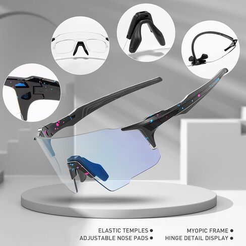 KAPVOE فوتوكروميك الدراجات نظارات نظارات شمسية رياضية واضحة UV400 حماية النساء الرجال نظارات الدراجة تشغيل الجبلية BMX in Kuwait