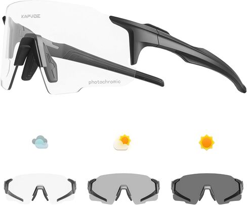 KAPVOE Photochromic Cycling Glasses Sports Sunglasses Clear UV400 Protection Women Men Bike Goggles Running MTB BMX in Saudi Arabia