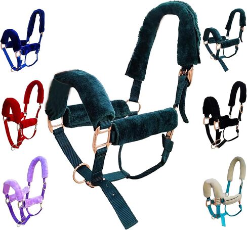 Majestic Ally horse Halter Fleece Set -Full, Set of 09 (Crown, Noseband, Cheeks, Chin, Neck Pieces) and Set of 4 (Crown, Noseband, Cheeks), Multiple Colors in Saudi Arabia