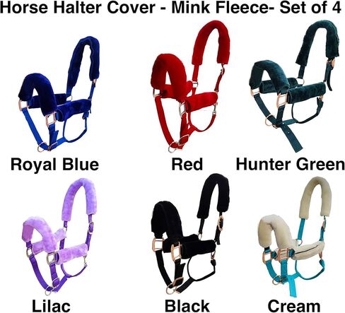 Majestic Ally horse Halter Fleece Set -Full, Set of 09 (Crown, Noseband, Cheeks, Chin, Neck Pieces) and Set of 4 (Crown, Noseband, Cheeks), Multiple Colors in Saudi Arabia