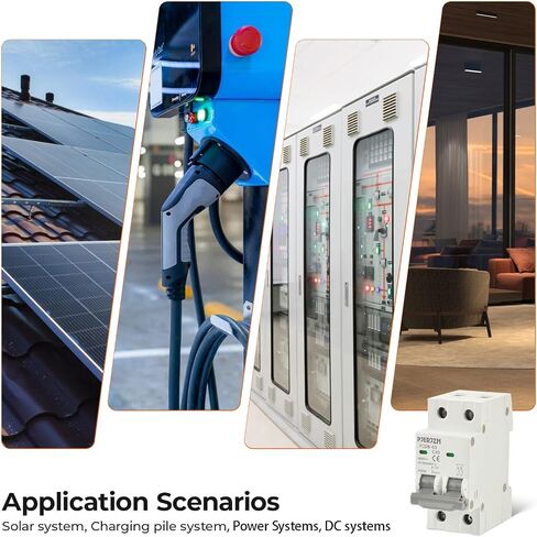 DC Miniature Circuit Breaker 550V 40A Double Pole Type Solar Panel DC Disconnect Switch DIN Rail Mount, DC Circuit Breaker for Homes, Cargo Trailer, Camper Battery, Electrical Project(40A) in Saudi Arabia