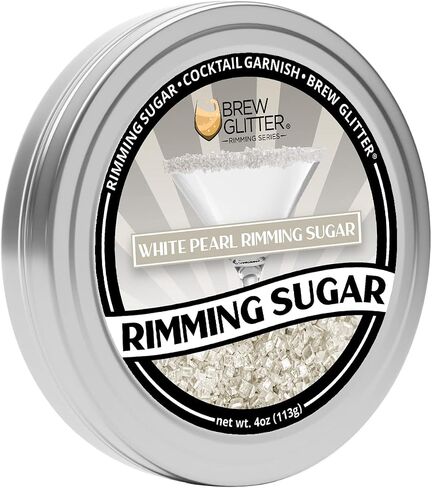 Brew Glitter Rimming Sugar - White Pearl (4oz) | Drink Rimmer for Beverages, Cocktails, Margaritas in Kuwait