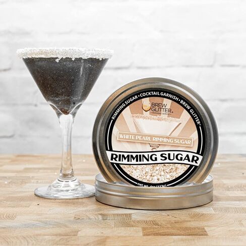 Brew Glitter Rimming Sugar - White Pearl (4oz) | Drink Rimmer for Beverages, Cocktails, Margaritas in Kuwait