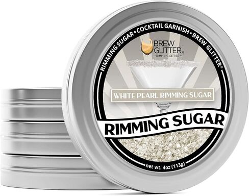 Brew Glitter Rimming Sugar - White Pearl (4oz) | Drink Rimmer for Beverages, Cocktails, Margaritas in Kuwait