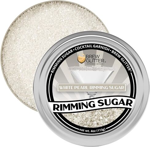 Brew Glitter Rimming Sugar - White Pearl (4oz) | Drink Rimmer for Beverages, Cocktails, Margaritas in Kuwait