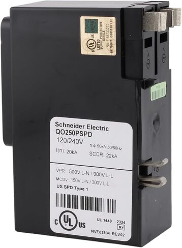 Schneider Electric QO250PSPD Surge protection device, QO, whole home, 50kA, 120/240 VAC, 1 phase, 3 wire, SPD type 1 in Saudi Arabia