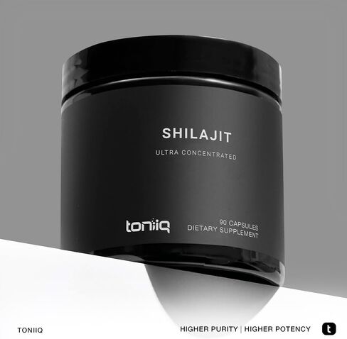 Toniiq Ultra Strength Shilajit - 18,000mg 10:1 Extract with 40% Fulvic Acid - Pure Himalayan Shilajit Supplement - Third-Party Tested - 90 Vegetarian Capsules - 1 Month Supply in Saudi Arabia