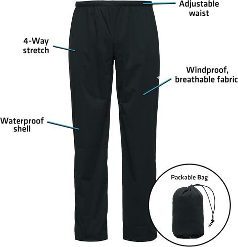 Whitewater Fishing Men’s Packable Rain Pants, Lightweight Waterproof Rain Gear in Saudi Arabia