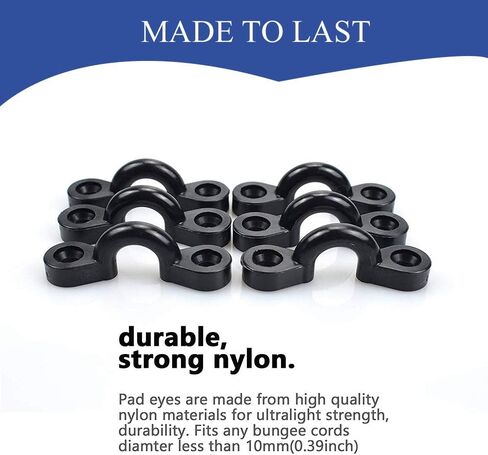 Kayak Pad Eye Kit, 10pcs Kayak Tie Down Loops Deck Rigging Kit - Nylon Padeye and Stainless Steel Screws for Canoe Boat Kayaking Accessories in Saudi Arabia