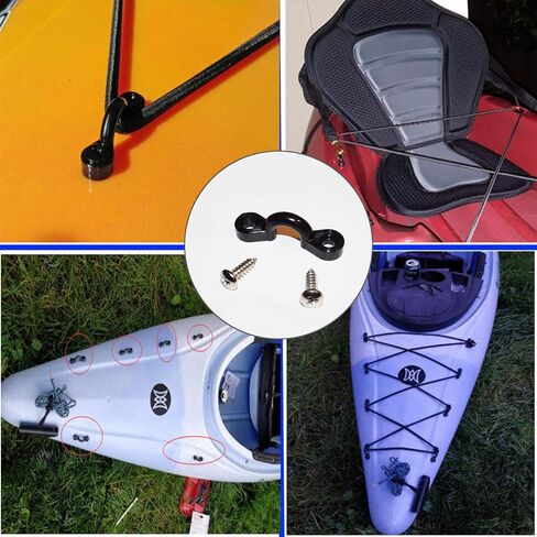 Kayak Pad Eye Kit, 10pcs Kayak Tie Down Loops Deck Rigging Kit - Nylon Padeye and Stainless Steel Screws for Canoe Boat Kayaking Accessories in Saudi Arabia