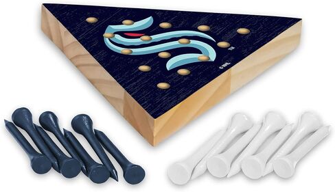 Rico Industries NHL Colorado Avalanche Peg Pyramid Game 4.5" x 4" Wooden Travel Sized Pyramid Game - Toy Peg Games - Triangle - Family Fun in Saudi Arabia