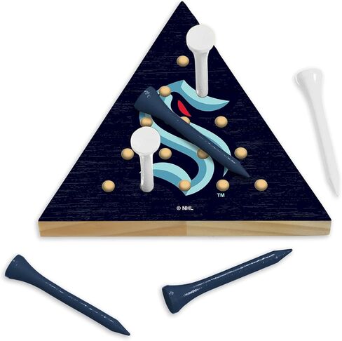 Rico Industries NHL Colorado Avalanche Peg Pyramid Game 4.5" x 4" Wooden Travel Sized Pyramid Game - Toy Peg Games - Triangle - Family Fun in Saudi Arabia