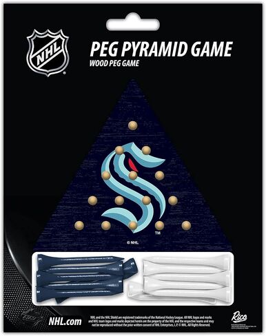 Rico Industries NHL Colorado Avalanche Peg Pyramid Game 4.5" x 4" Wooden Travel Sized Pyramid Game - Toy Peg Games - Triangle - Family Fun in Saudi Arabia