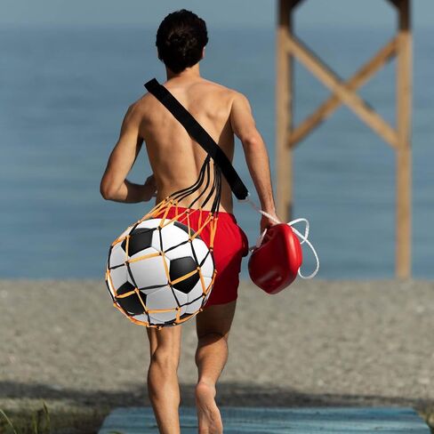 2PCS Basketball Net Bag Soccer Football Mesh Storage Sports Ball Bag Portable Ball Net Black Yellow Nylon Single Ball Bag for Volleyball Soccer Basketball Football in Saudi Arabia