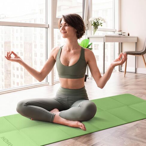 SAMADHI Folding Travel Yoga Mat Set, with Resistance Bands and Storage Bag. for Yoga, Pilates and Fitness. non-slip, Lightweigh and Convenient packaging. in Saudi Arabia