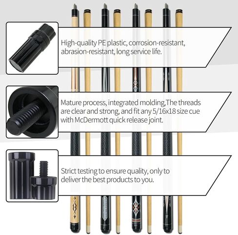 4-Set Pool Cue Joint Protector, 5/16 X 18 Pool Cue Joint Thread Cap Black Pool Cue Joint Protectors Ergonomic Design for Pool Cue Billiards Stick, Pool Cue Stick Protectors in Saudi Arabia