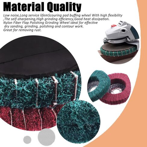 طقم عجلة تلميع 17 قطعة مقاس 4 بوصات و4 مقاسات، مجموعة عجلات تلميع قرصية من ألياف النايلون الحبيبية، وعجلة تلميع من ألياف النايلون مع مركبات تلميع in Kuwait