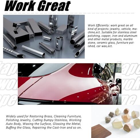 طقم عجلة تلميع 17 قطعة مقاس 4 بوصات و4 مقاسات، مجموعة عجلات تلميع قرصية من ألياف النايلون الحبيبية، وعجلة تلميع من ألياف النايلون مع مركبات تلميع in Kuwait