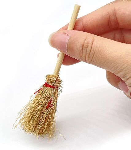 20 Pcs Mini Straw Brooms Decorative Artificial Miniature Broom Ornament Figurines for DIY Crafts Halloween Witch Craft in Saudi Arabia