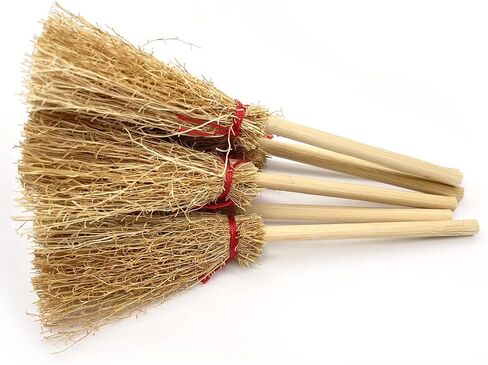 20 Pcs Mini Straw Brooms Decorative Artificial Miniature Broom Ornament Figurines for DIY Crafts Halloween Witch Craft in Saudi Arabia