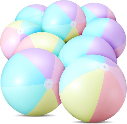 12 Pcs Inflatable Beach Balls Bulk Pastel Color Jumbo Big Beach Balls Macaron Beach Balls for Boys Girls Adults Summer Beach Swimming Pool Party Favor Water Games (12 Inch) in Saudi Arabia