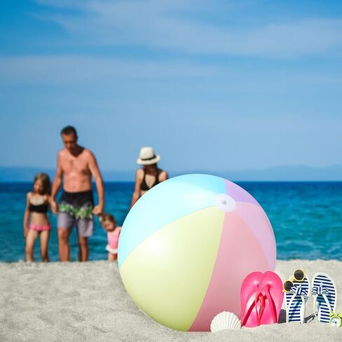 12 Pcs Inflatable Beach Balls Bulk Pastel Color Jumbo Big Beach Balls Macaron Beach Balls for Boys Girls Adults Summer Beach Swimming Pool Party Favor Water Games (12 Inch) in Saudi Arabia