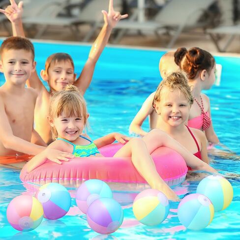 12 Pcs Inflatable Beach Balls Bulk Pastel Color Jumbo Big Beach Balls Macaron Beach Balls for Boys Girls Adults Summer Beach Swimming Pool Party Favor Water Games (12 Inch) in Saudi Arabia