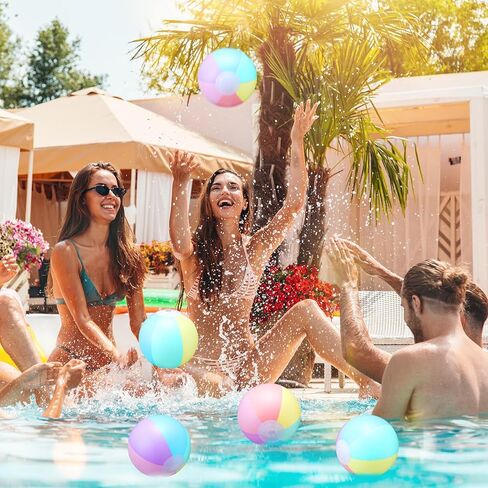 12 Pcs Inflatable Beach Balls Bulk Pastel Color Jumbo Big Beach Balls Macaron Beach Balls for Boys Girls Adults Summer Beach Swimming Pool Party Favor Water Games (12 Inch) in Saudi Arabia