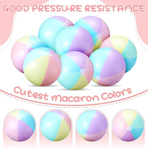12 Pcs Inflatable Beach Balls Bulk Pastel Color Jumbo Big Beach Balls Macaron Beach Balls for Boys Girls Adults Summer Beach Swimming Pool Party Favor Water Games (12 Inch) in Saudi Arabia