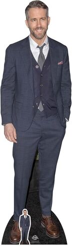 STAR CUTOUTS CS704 المشاهير Standee Ryan Reynolds Lifesize Cardboard Cutout Smart Casual Suit Cut Out 188 سم، 188 × 55 × 188 سم، متعدد الألوان in Kuwait
