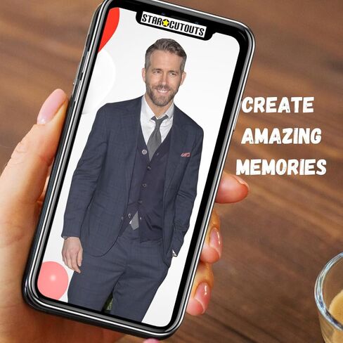 STAR CUTOUTS CS704 المشاهير Standee Ryan Reynolds Lifesize Cardboard Cutout Smart Casual Suit Cut Out 188 سم، 188 × 55 × 188 سم، متعدد الألوان in Kuwait