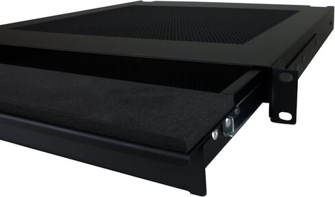 درج Penn Elcom EX-6301B للكمبيوتر المحمول/الكمبيوتر اللوحي مقاس 19 بوصة قابل للتثبيت على حامل مع دعم وسادة المعصم الإسفنجية وقفل المفتاح والوصول إلى الكابل الخلفي in Kuwait