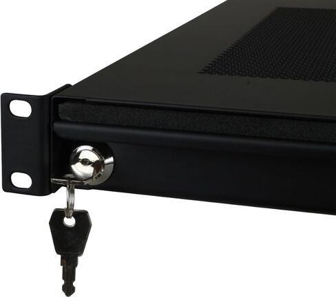 درج Penn Elcom EX-6301B للكمبيوتر المحمول/الكمبيوتر اللوحي مقاس 19 بوصة قابل للتثبيت على حامل مع دعم وسادة المعصم الإسفنجية وقفل المفتاح والوصول إلى الكابل الخلفي in Kuwait