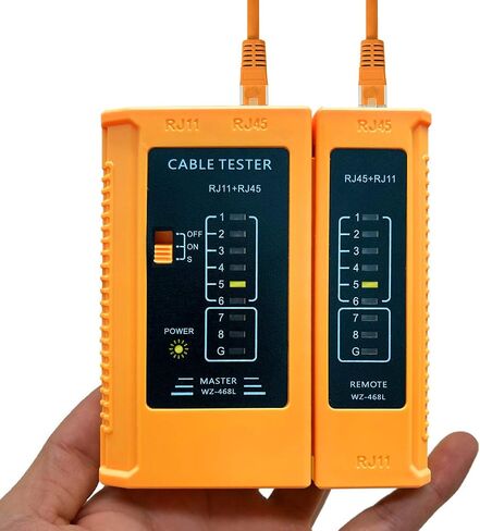 RJ45 Cable Tester - Network Cable Tester for LAN Phone RJ45 RJ11 RJ12 Cat5 Cat5e Cat6 Cat6a Cat7 UTP/Shield Cable - Automatic Operation, Remote Testing - Durable and Sturdy in Saudi Arabia