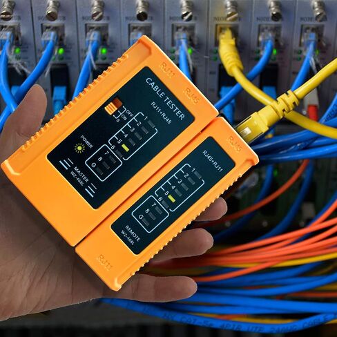 RJ45 Cable Tester - Network Cable Tester for LAN Phone RJ45 RJ11 RJ12 Cat5 Cat5e Cat6 Cat6a Cat7 UTP/Shield Cable - Automatic Operation, Remote Testing - Durable and Sturdy in Saudi Arabia