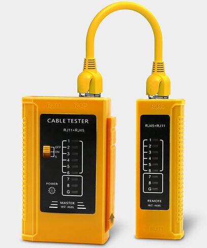 RJ45 Cable Tester - Network Cable Tester for LAN Phone RJ45 RJ11 RJ12 Cat5 Cat5e Cat6 Cat6a Cat7 UTP/Shield Cable - Automatic Operation, Remote Testing - Durable and Sturdy in Saudi Arabia