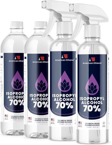 American Ethanol Isopropyl Rubbing Alcohol 70% - Multi-Use, Residue-Free Cleaner with High-Purity Technical-Grade Solution for Versatile Cleaning and Disinfection - 32 Fluid Ounces in Saudi Arabia