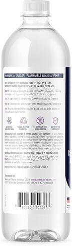 American Ethanol Isopropyl Rubbing Alcohol 70% - Multi-Use, Residue-Free Cleaner with High-Purity Technical-Grade Solution for Versatile Cleaning and Disinfection - 32 Fluid Ounces in Saudi Arabia