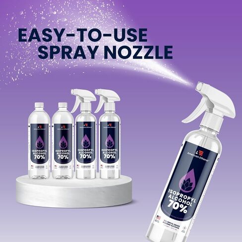 American Ethanol Isopropyl Rubbing Alcohol 70% - Multi-Use, Residue-Free Cleaner with High-Purity Technical-Grade Solution for Versatile Cleaning and Disinfection - 32 Fluid Ounces in Saudi Arabia