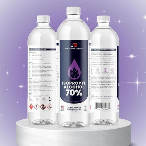 American Ethanol Isopropyl Rubbing Alcohol 70% - Multi-Use, Residue-Free Cleaner with High-Purity Technical-Grade Solution for Versatile Cleaning and Disinfection - 32 Fluid Ounces in Saudi Arabia