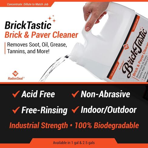 منظف ​​الطوب والرصف من RadonSeal BrickTastic - منظف قوي ومزيل الشحوم للأسطح الداخلية والخارجية من الطوب والرصف والبناء (1 جالون) in Saudi Arabia